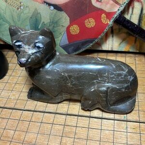 Carved Marbled Stone Animal Fetish Hand Crafted Art Figure 5”Lx3.5”Hx2 1/8”W